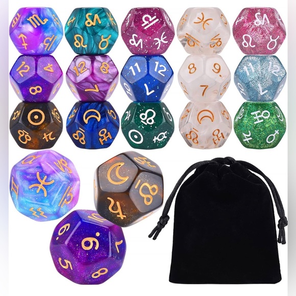 6 sets (of 3) Astrological/Divination Dice - Picture 2 of 4